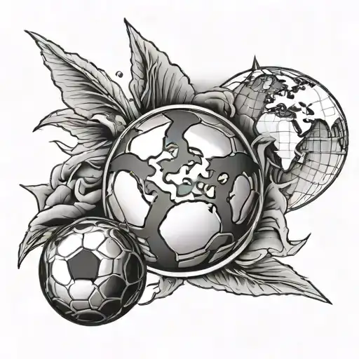Soccer Ball And World Globe