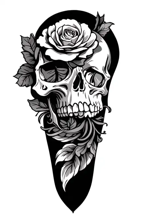 Traditional Style Skull Leg Sleeve