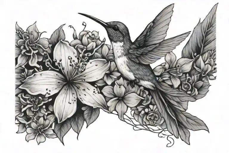 Hydrandias And A Humming Bird