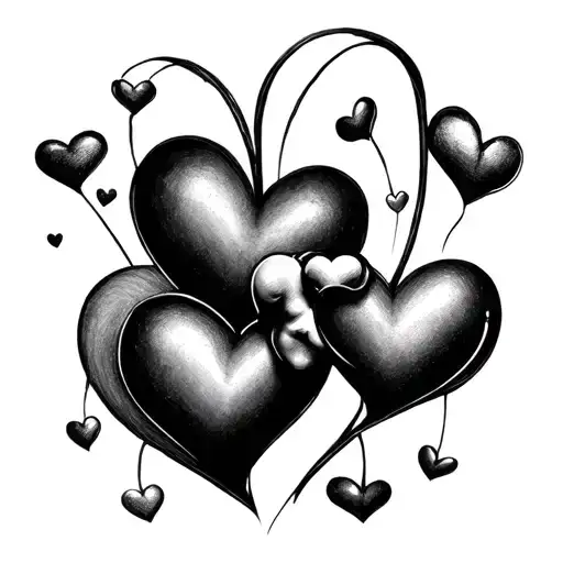 Large Heart And Baby Hearts