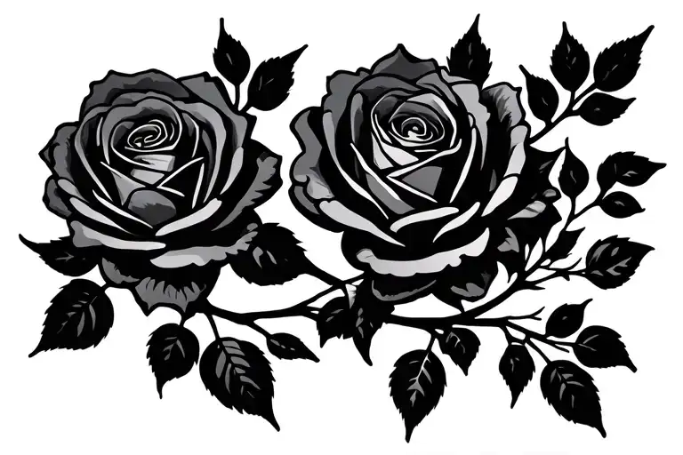 Roses And Tree Silhouette