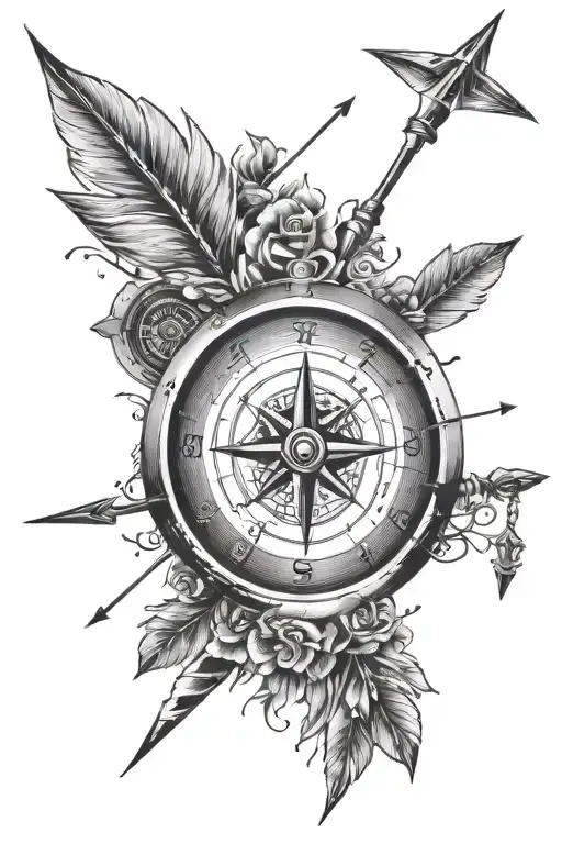 Arrow Behind A Compass