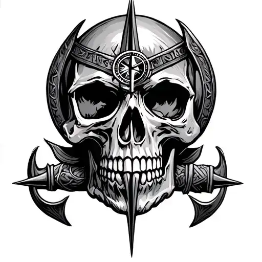 Skull Viking Compass