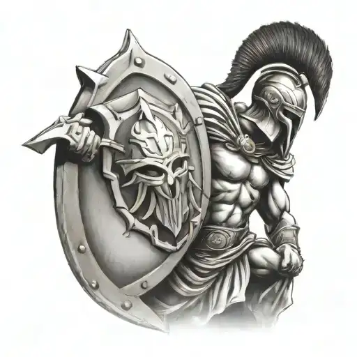 Spartan Holding A Shield