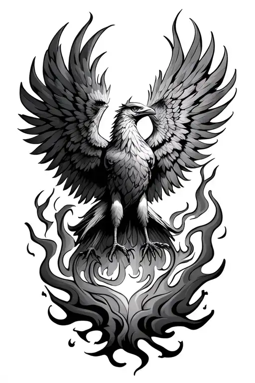 Phoenix Rising From Flames
