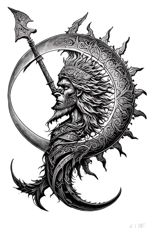 Scotish Warrior Sun Moon