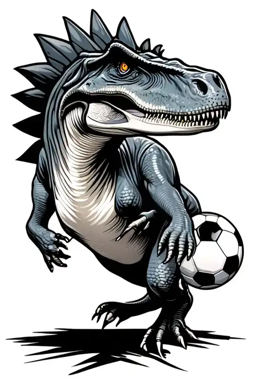 Dinosaur Playing Soccer