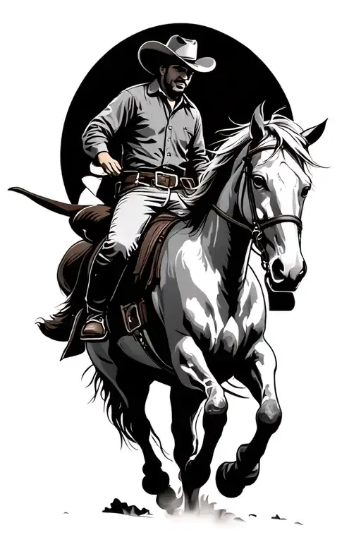 Cowboy Riding A Horse