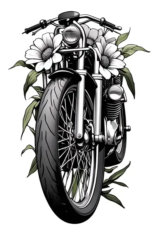 Motorcycle Wheels Instead Of Flowers And Corn Stalks For Filler