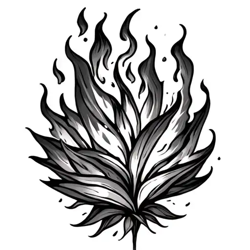 Black Plant On Fire