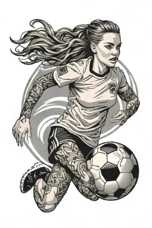 Soccer Ball With Woman Holding