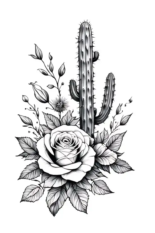 Floral Roses And Cactuses Sleeve