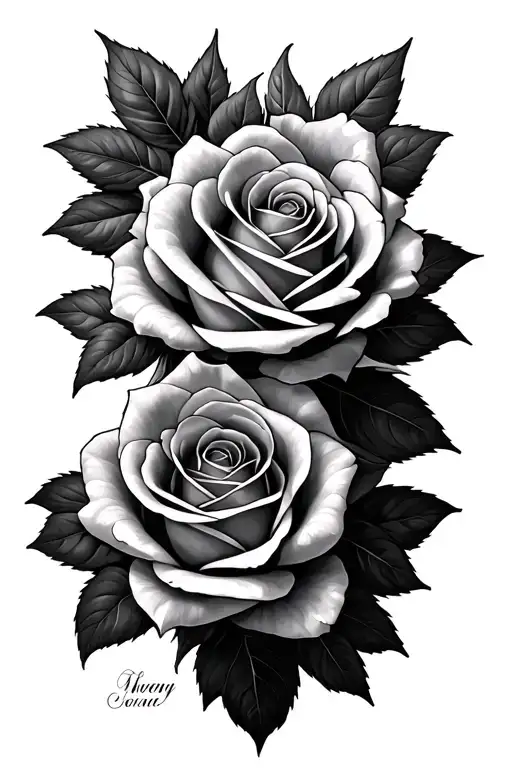 Rose Pedals With Names Intertwined