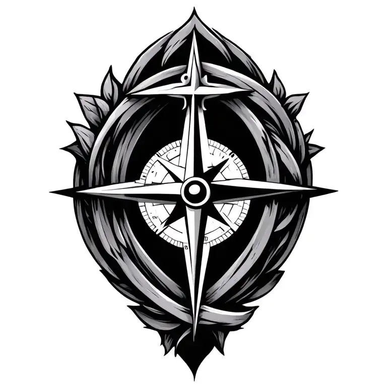 Compass And Cross Intertwined