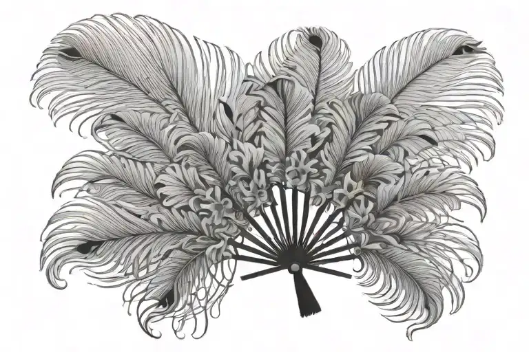 Ostrich Feather Fan