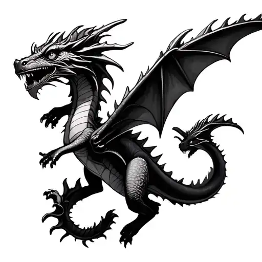 Little Whimsical Dragons Flying