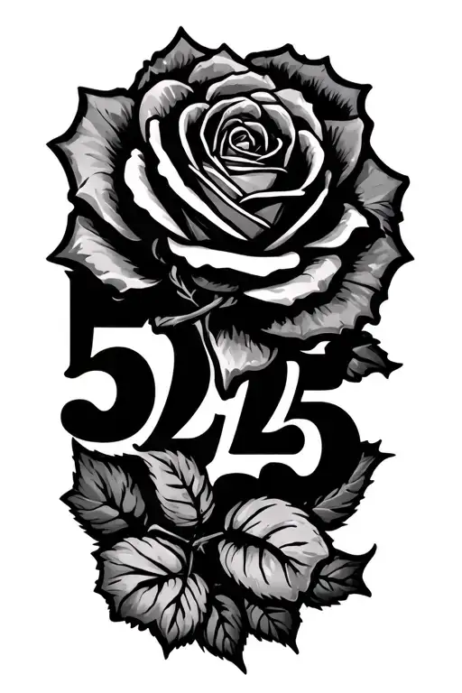 Number 525 With A Rose