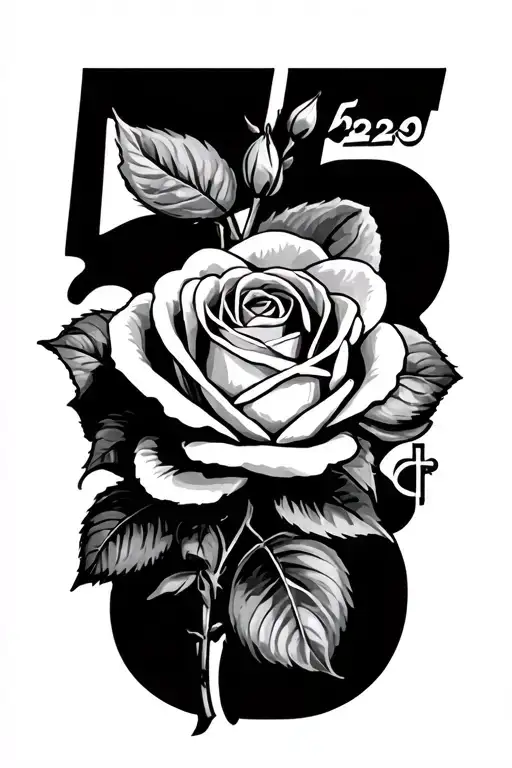 Number 525 With A Rose