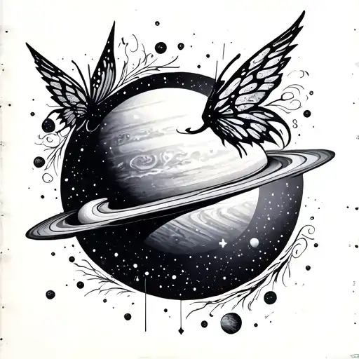 Fairy Wings And Planets Down The Middle