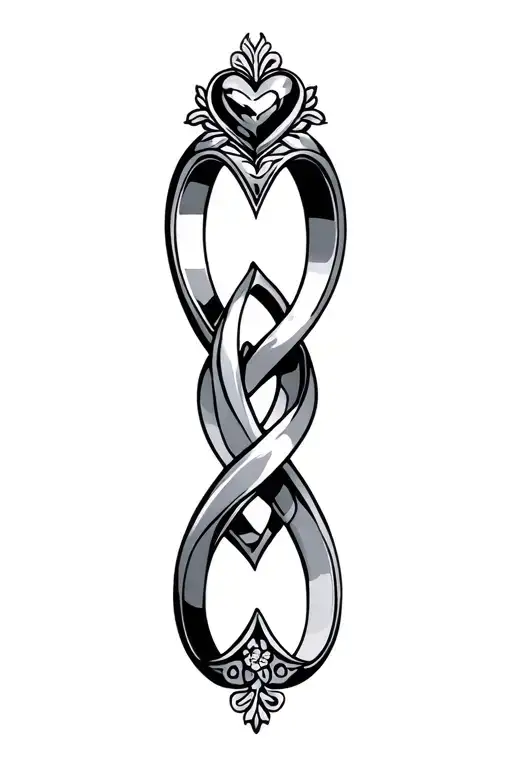 Wedding Ring With A Heart Intertwined