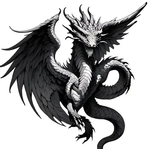 Dragon Scales Intertwined With Angel Wings