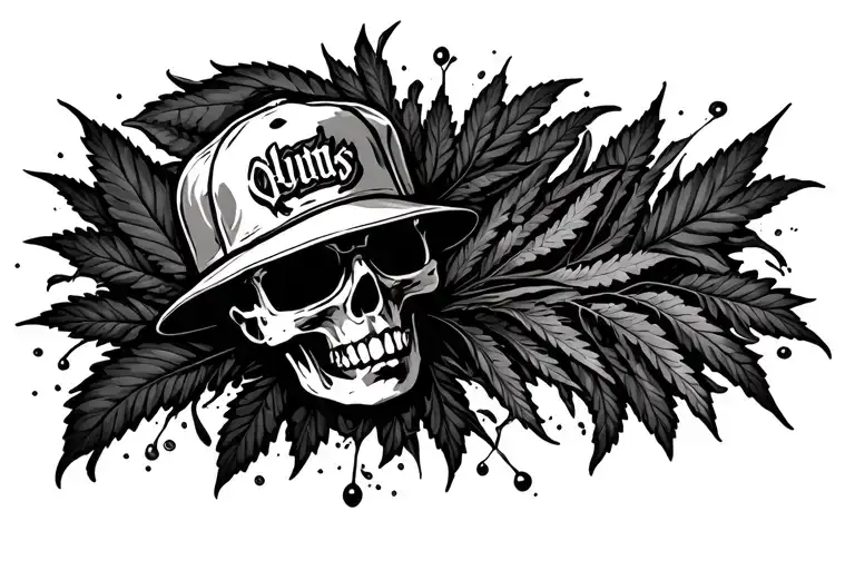 Old Hip Hop Tatto Whit Kanabis