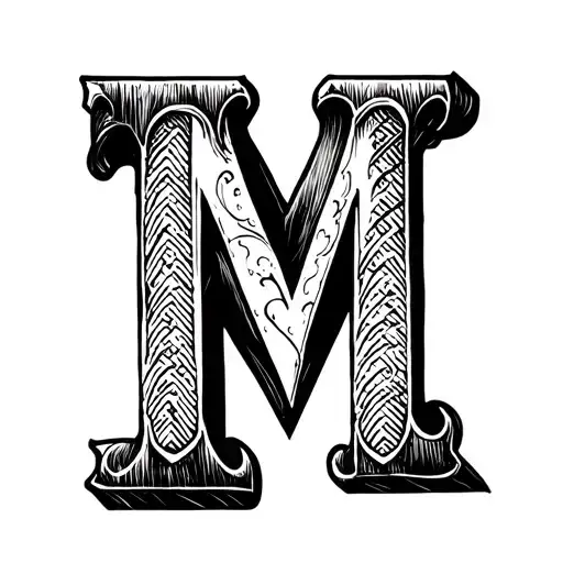 Tattoo With Initial M L M E In A Breton Design