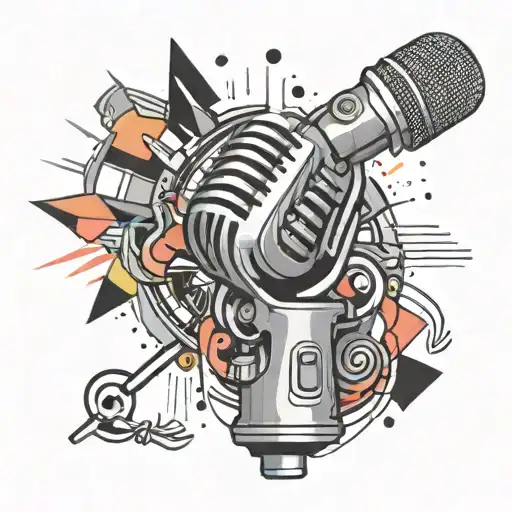 A Microphone Surrounded By Colorful Abstract Shapes Symbolizing Creativity And Communication