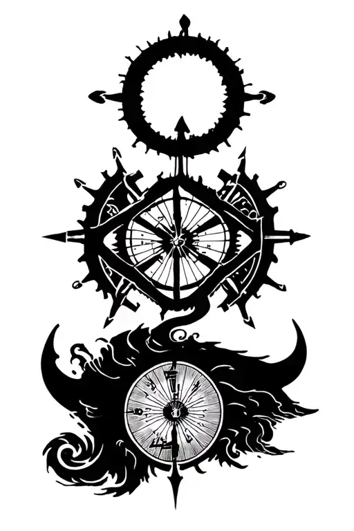 Nautical Chart Forming The Silhouette