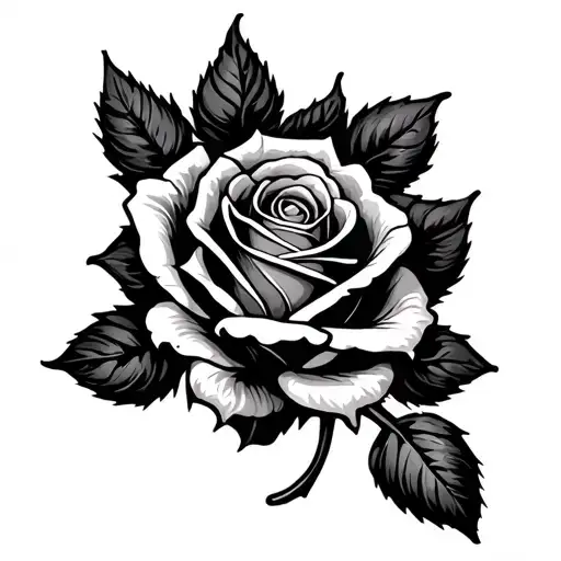 Rose With Roman Numerals