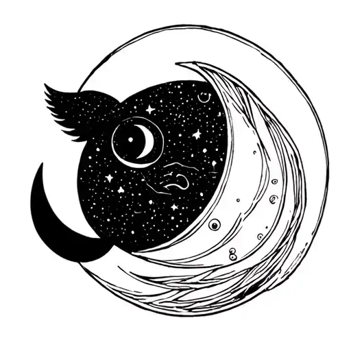 Schnauscer Earsand Moon Lines Minimalist