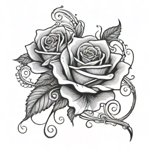 Rose Wrapped With Hearts Connected