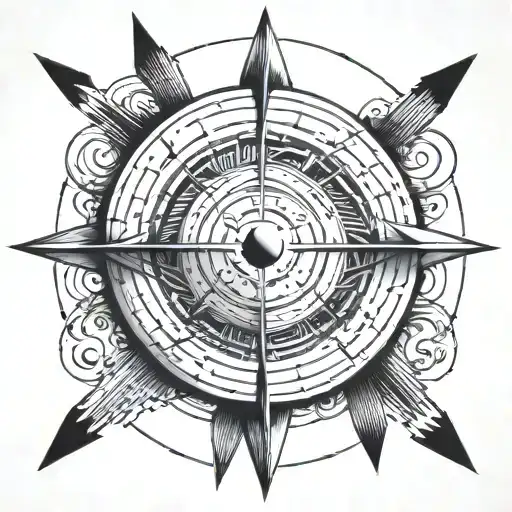 Circle With Double Sided Arrows Hitting It