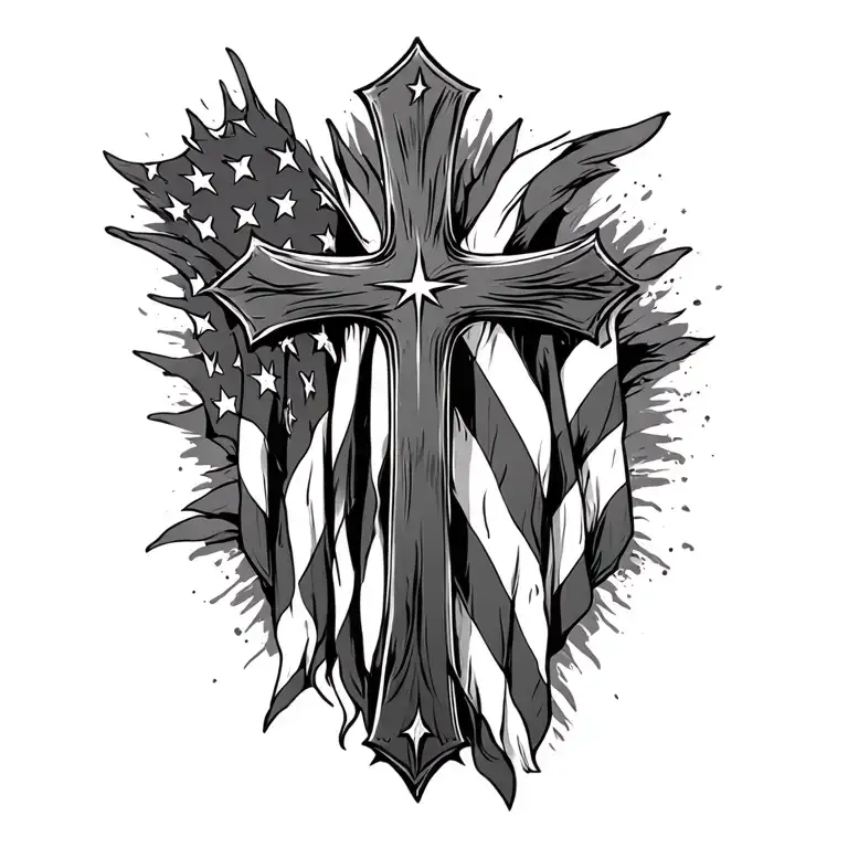 American Flag Cross
