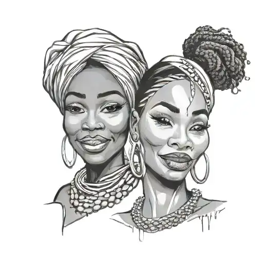 Happy And Sad Faces African American Wo Man