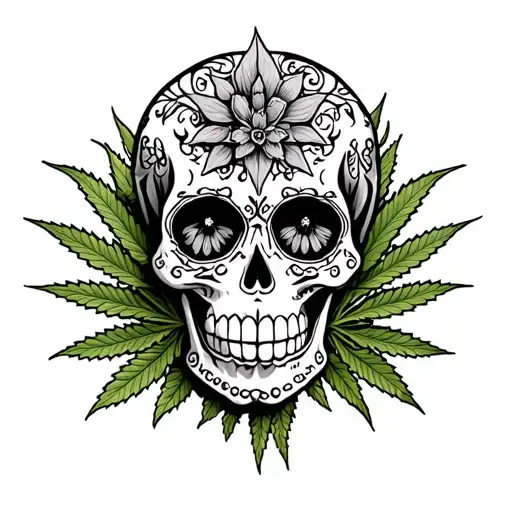 Marijuana Sugar Skull