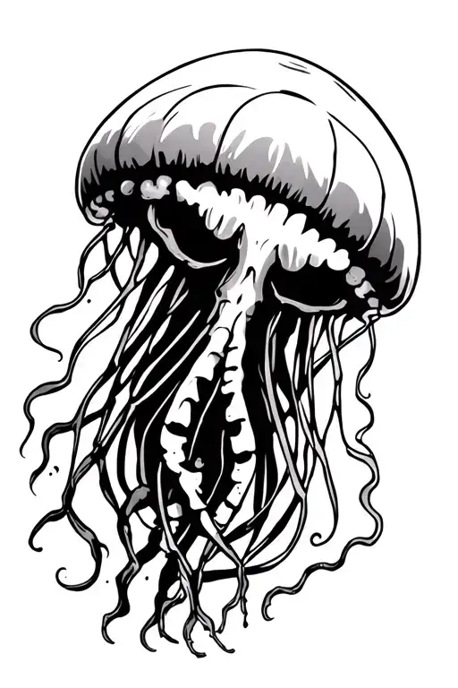 Cartoon Skeleton Jellyfish