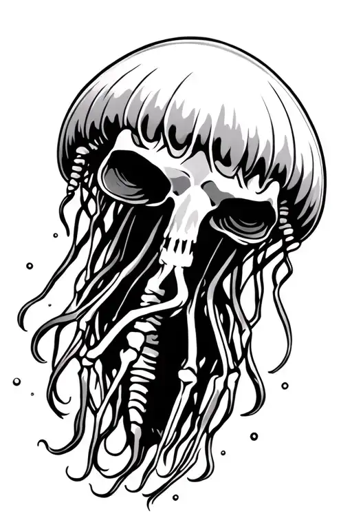 Cartoon Skeleton Jellyfish