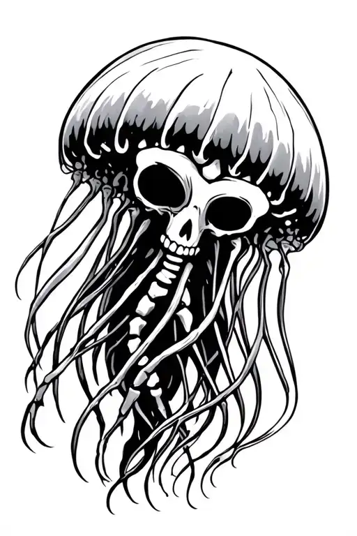 Cartoon Skeleton Jellyfish