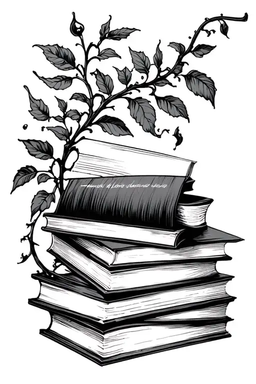 Book Stack And Vines