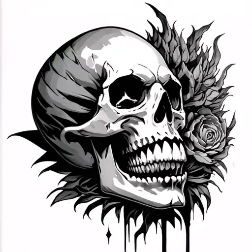 Vegeta Dying With Skull