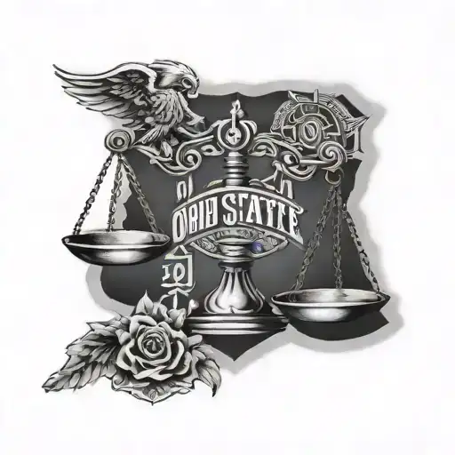 Scales Of Justice With Ohio State Football Logos
