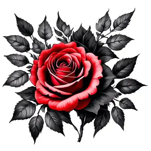 Red And Black Roses Intertwined