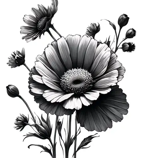 Daisy And Poppy Flower