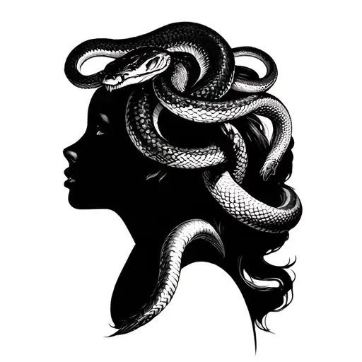 Women With A Viper Snake On The Head