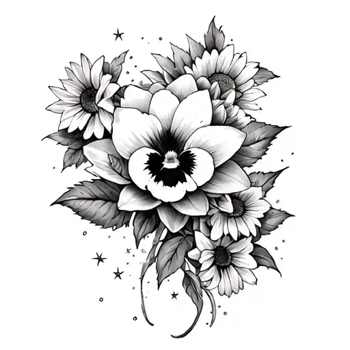 Lilly Stars Roses Sunflowers Pansy Water Lilly Orchid