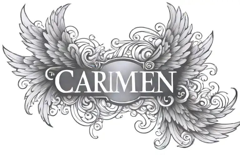 Name Carmen With Angel Wings