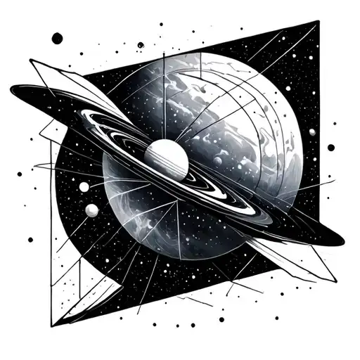 Galaxy Filled With Geometric Shapes Representing The Interconnectedness Of The Universe