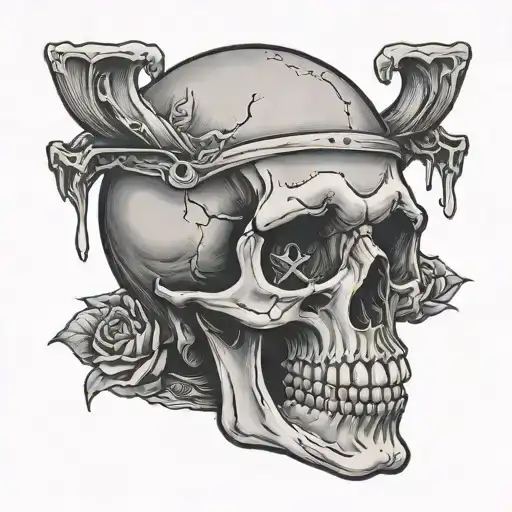 Rest In Piss Skull Blood Grave