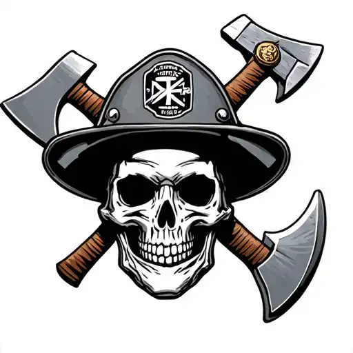 Skull And Axe And Halligan Fallen Firefighter